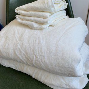 RESTORATION HARDWARE BELGIAN LINEN SHEET SET